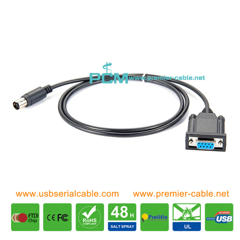 DB9 to 6 Pin Mini Din Serial COM Port Programming Cable