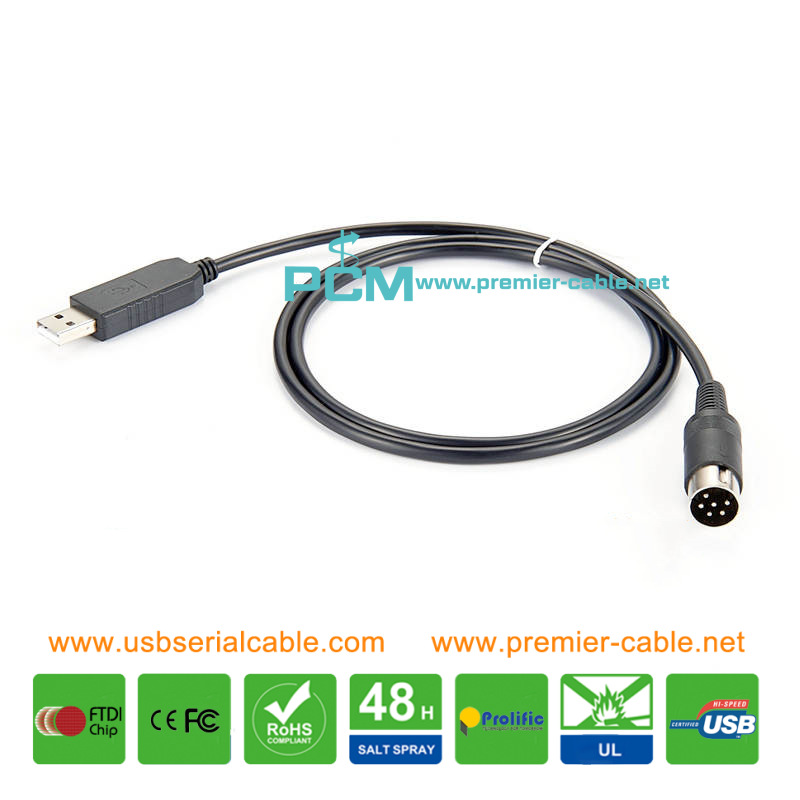 USB RS232 to 5 Pin Din CAT Programmed Cable