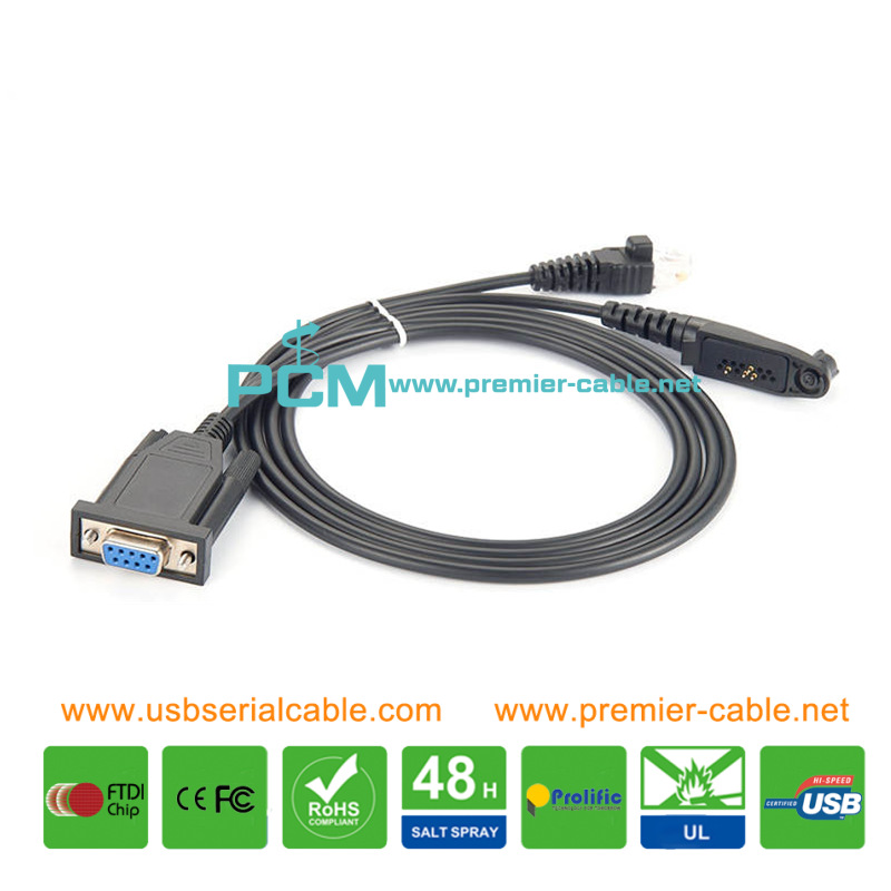 RS232 DB9 to RJ45 UV9R 2-in-1 Radio Programming Cable