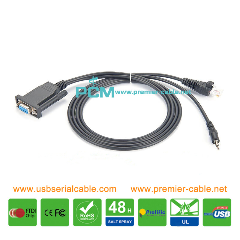 DB9 to RJ45 3.5mm Yaesu VX Serial Car Radio Cable