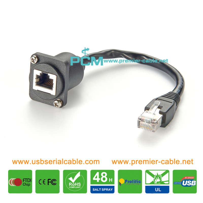 RJ45 Front Screw D-Type Round Panel Cable RJ45 Front Screw D-Type Round Panel Cable