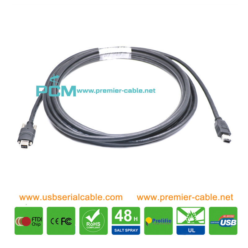 9 Pin to 6 Pin Firewire Industrial Camera Cable