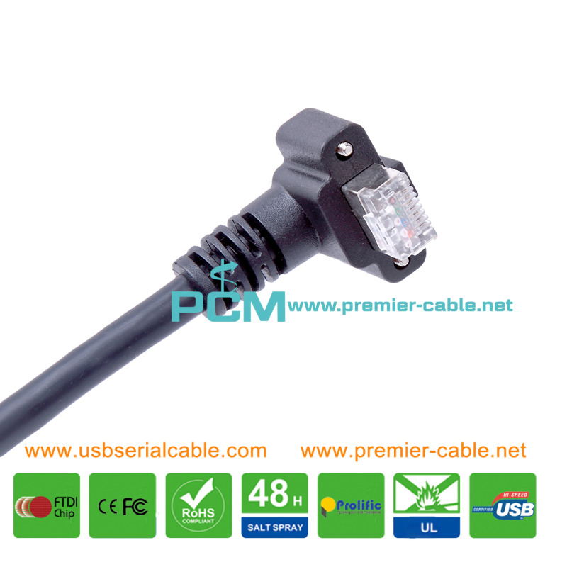 High Flex RJ45 Angle Down Screwing GigE Cable