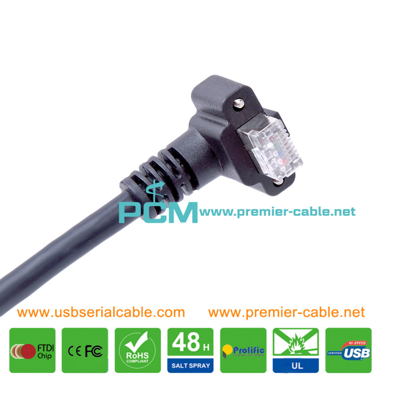 High Flex RJ45 Angle Down Screwing GigE Cable High Flex RJ45 Angle Down Screwing GigE Cable