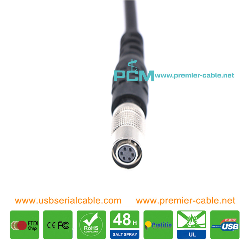 Hirose 6 Pin to Open End CCD Camera Power Cable Hirose 6 Pin to Open End CCD Camera Power Cable