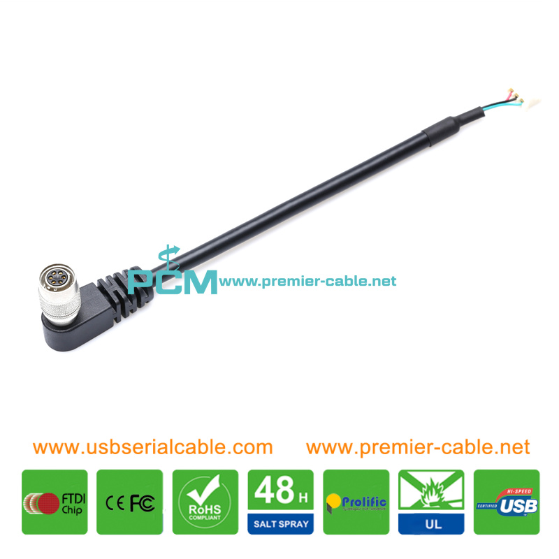 HR10A-10P-6S Angle Analog Camera Hirose Cable