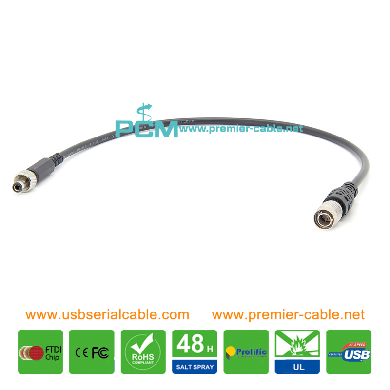 Hirose 4-Pin to 5.5*2.1mm DC Locking Power Cable