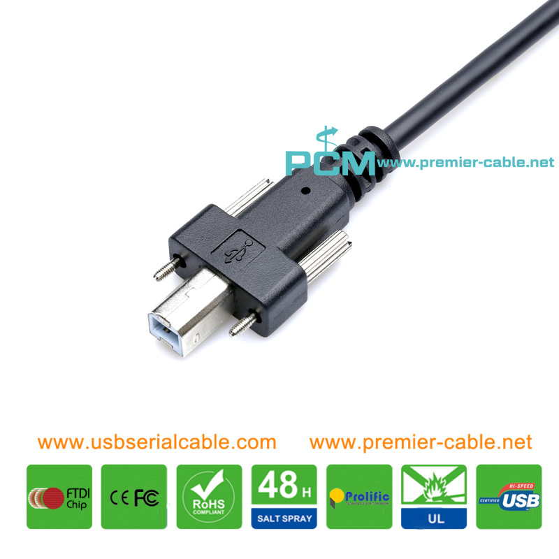 High Flex USB Printer Type B Locking Cable