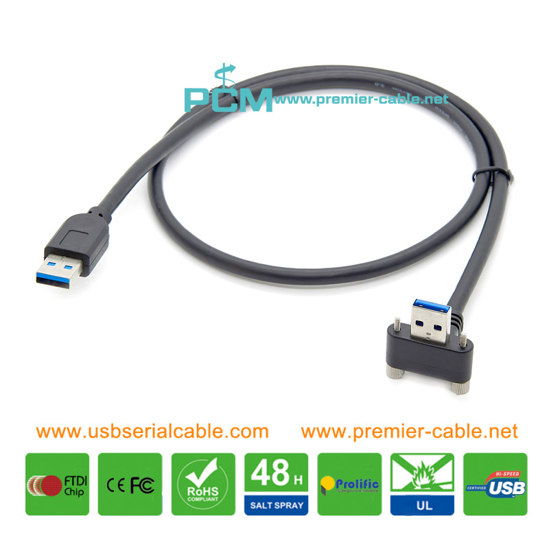 USB3.0 Type A Male 90 Degree Locking Camera Link Cable