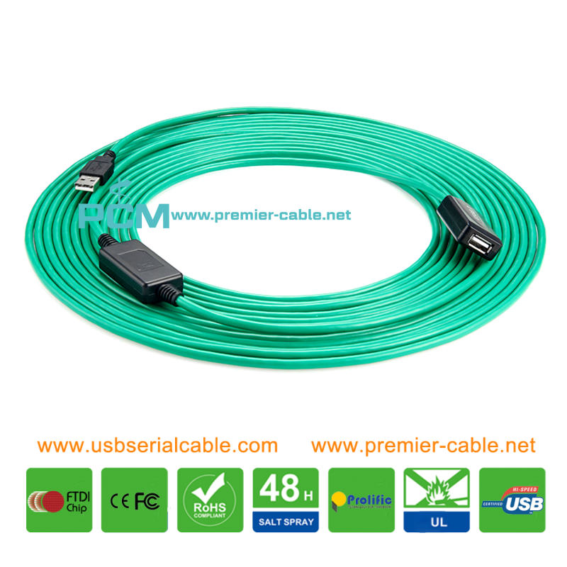 USB2.0 Type A Active Repeater Booster Extension Cable 30m