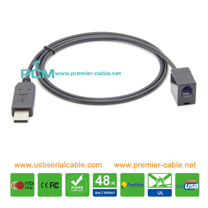 FTDI RS232 USB to RJ12 6P6C Female Socket Cable