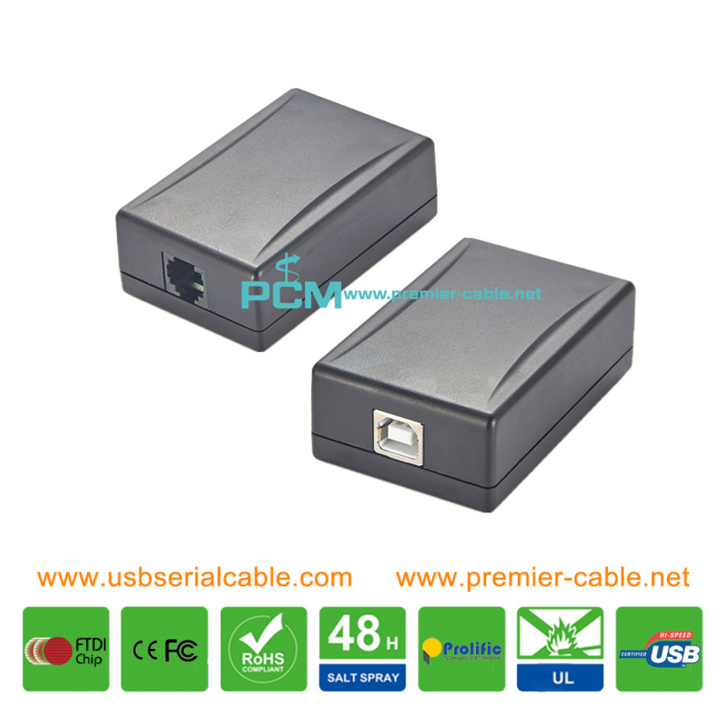 RJ9 to Type B USB Barcode Scanner Printer Box Adapter RJ9 to Type B USB Barcode Scanner Printer Box Adapter