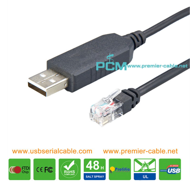 USB to TTL 5v RJ11 6P4C Jack Serial UART Cable with FTDI Chipset