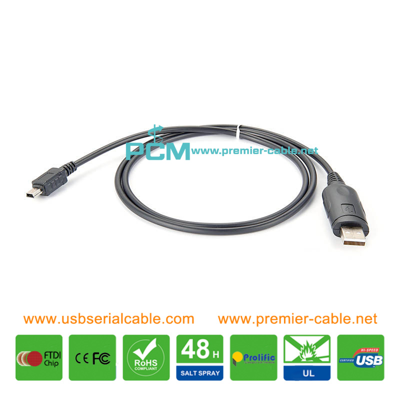 Mini USB to Type A Serial Cable with FTDI