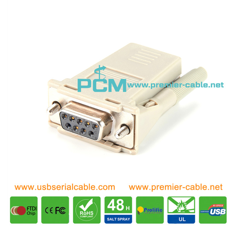 DB9 Null Modem Serial Crossover Adapter