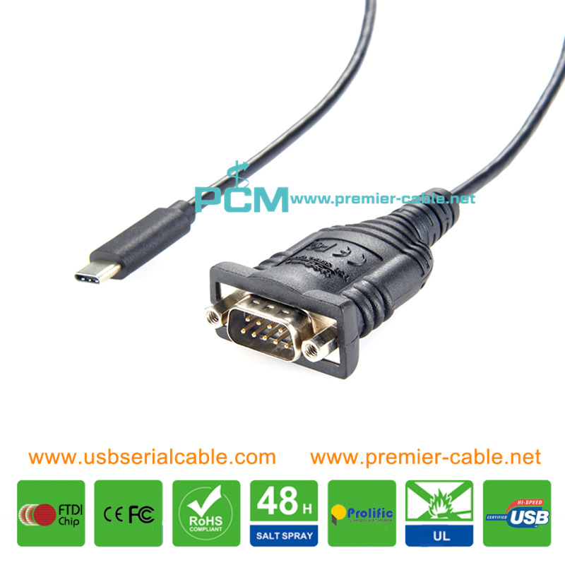 USB3.1 Type C to DB9 Serial Cable FTDI