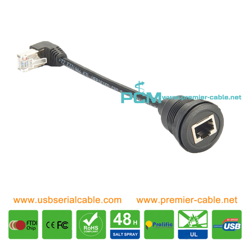 Angle RJ45 LAN Router Round Panel Mount Cable