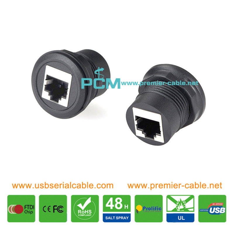 RJ45 Ethernet Female Jack Round Panel Socket