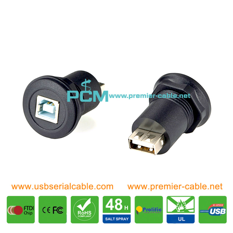 UAB Type A to B Female Round Panel Mount Adapter