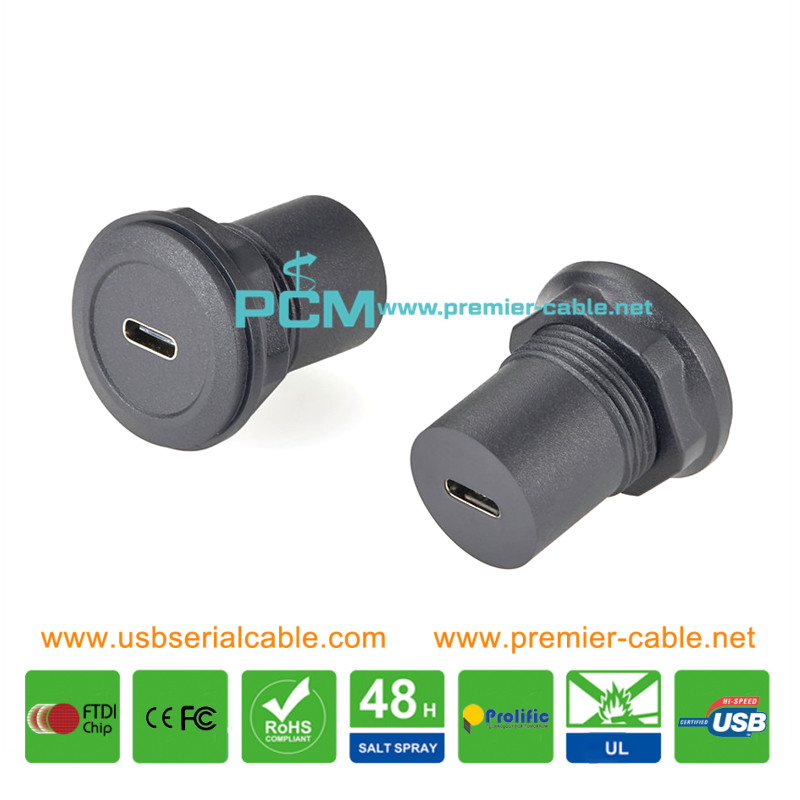 USB Type C Jack Round USB Mount Connector