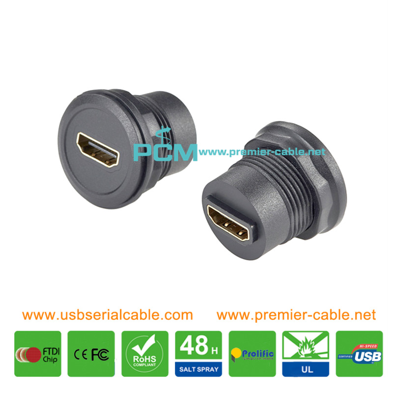 Universal HDMI Jack Female to Female Round Panel Mount Converter