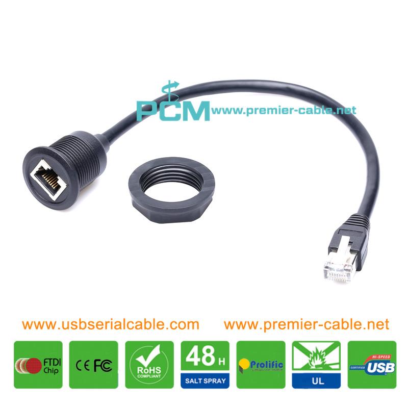 RJ45 LAN Shielded Build-in Round Dash Mount Cable
