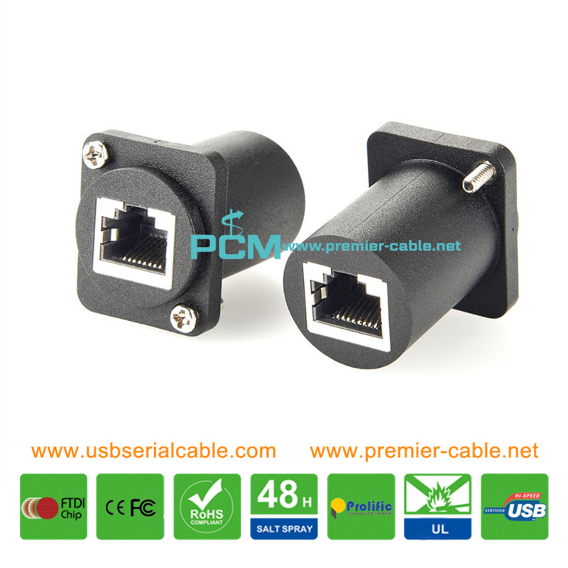 D-Type CAT5 CAT6 RJ45 LAN Panel Mount Connector