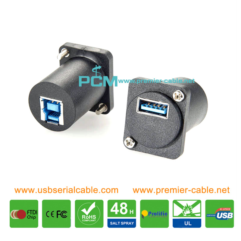 D-Panel USB3.0 A to B Printer Scanner Panel Mount Socket