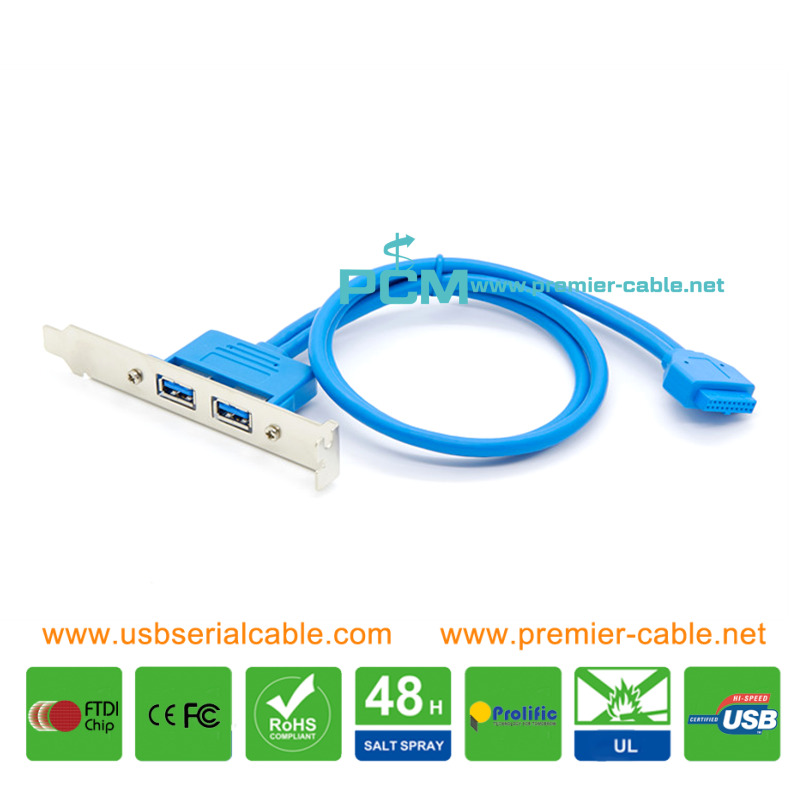 20 Pin to 2x USB3.0 PCI Bracket Motherboard Cable 20 Pin to 2x USB3.0 PCI Bracket Motherboard Cable