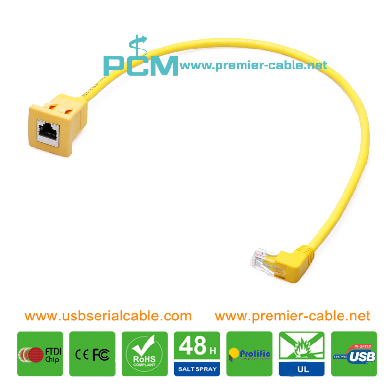 Cat5e RJ45 Network Angle Snap-in Panel Cable