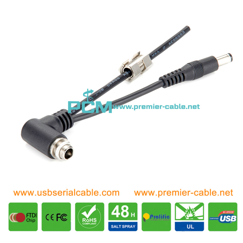 Angle 5.5mm DC Plug D-Tap Locking Splitter Cable