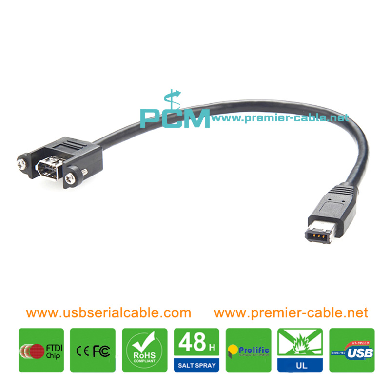 FireWire IEEE 1394 B Type Panel Mount Cable