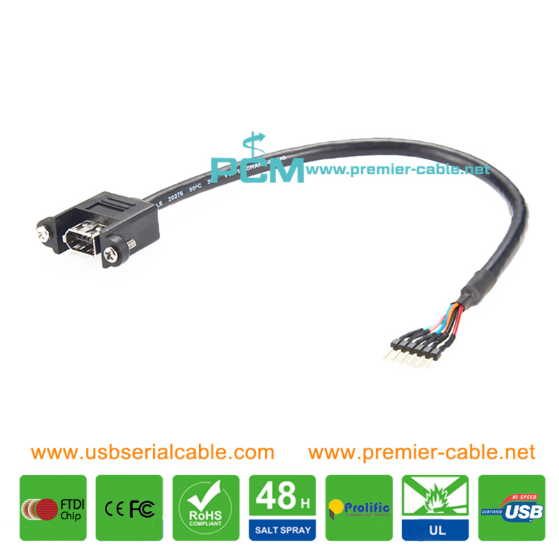 FireWire to 6 Pin Male IDC Header PCI USB Card Panel Mount Cable