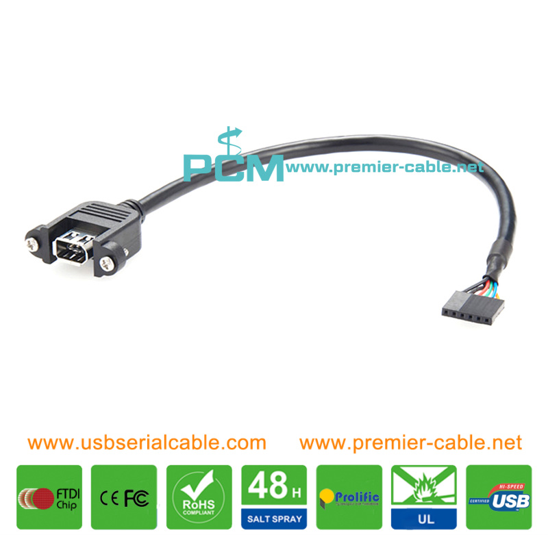 IEEE 1394 Port to 6 Pin Motherboard Terminal Screwing Panel Mount Cable