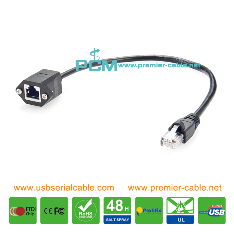 Cat5e RJ45 LAN Screw Panel Mouting Cable