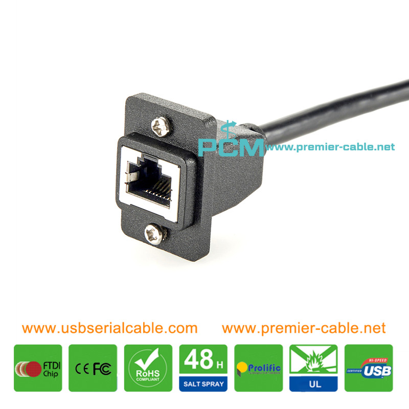 ECF Flange Style CAT5 CAT6 RJ45 Ethernet Coupler LAN Panel Mount Cable