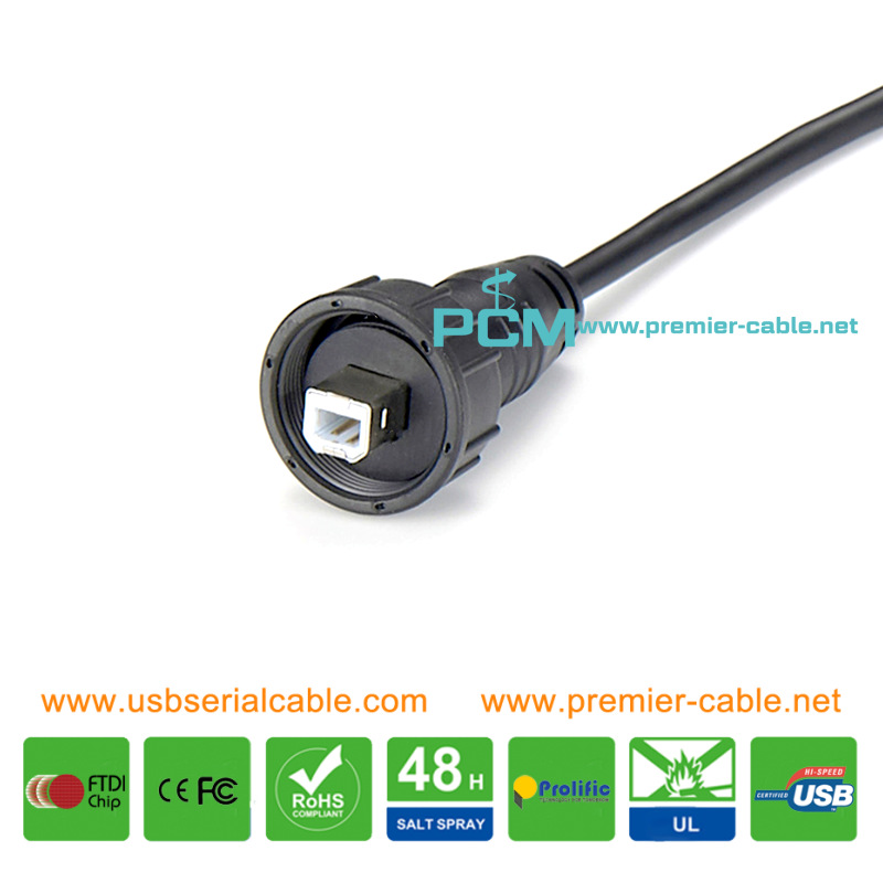 USB-B Plug Printer Data Cord Waterproof Cable