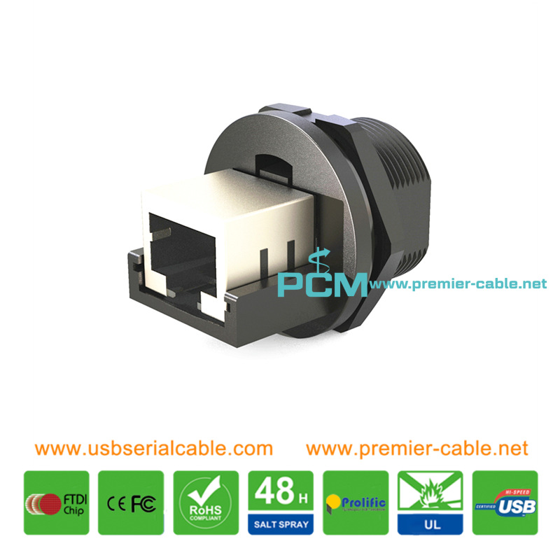 Cat6 RJ45 8P8C Bulkhead IoT IP67 Connector