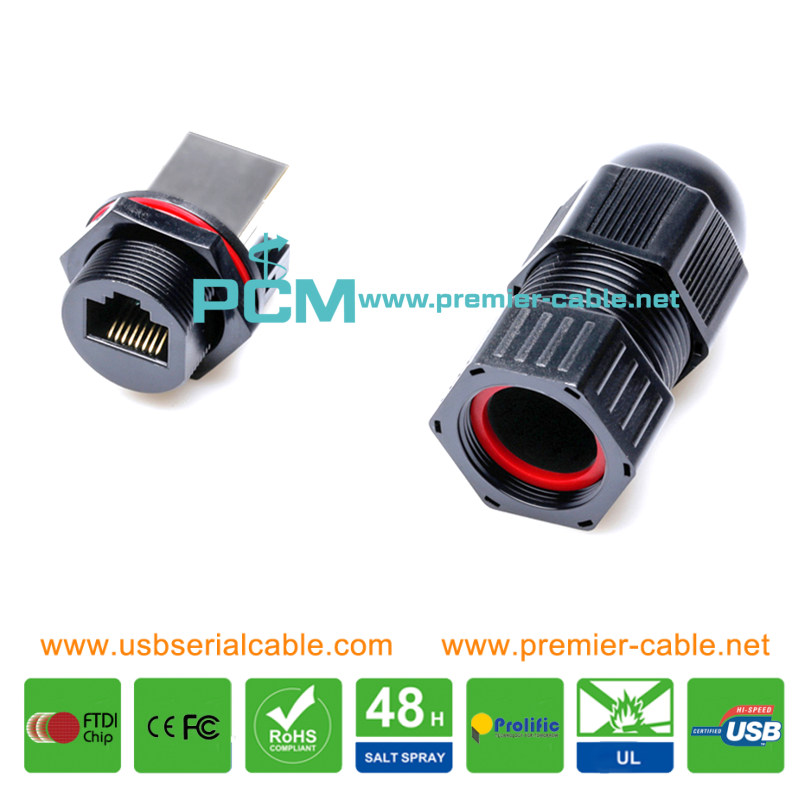 Cat5e RJ45 Ethernet Gland Waterproof Adapter