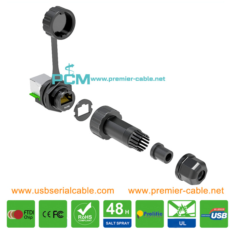 RJ48 RJ45 Crossover Angle Waterproof Adapter RJ48 RJ45 Crossover Angle Waterproof Adapter