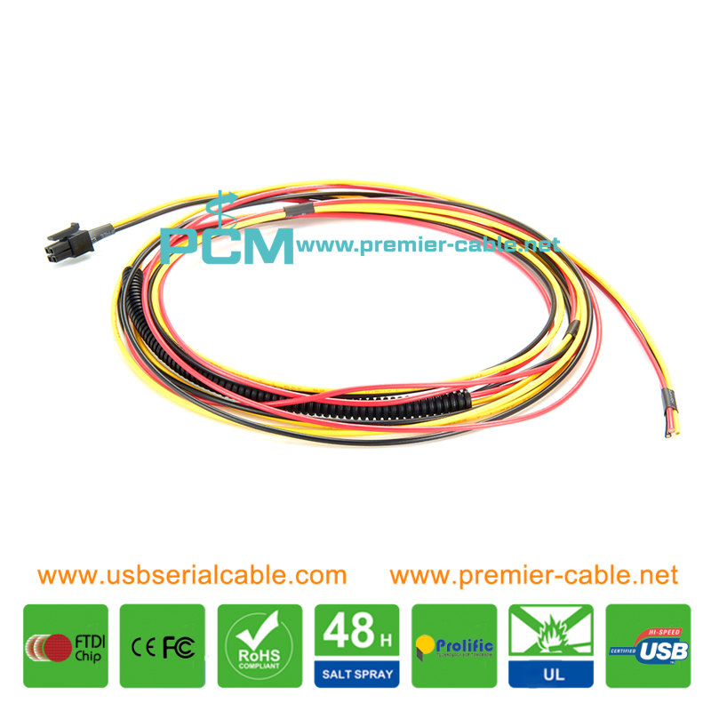 Micro-Fit 4 Pin to Bare End Molex 45132 Cable