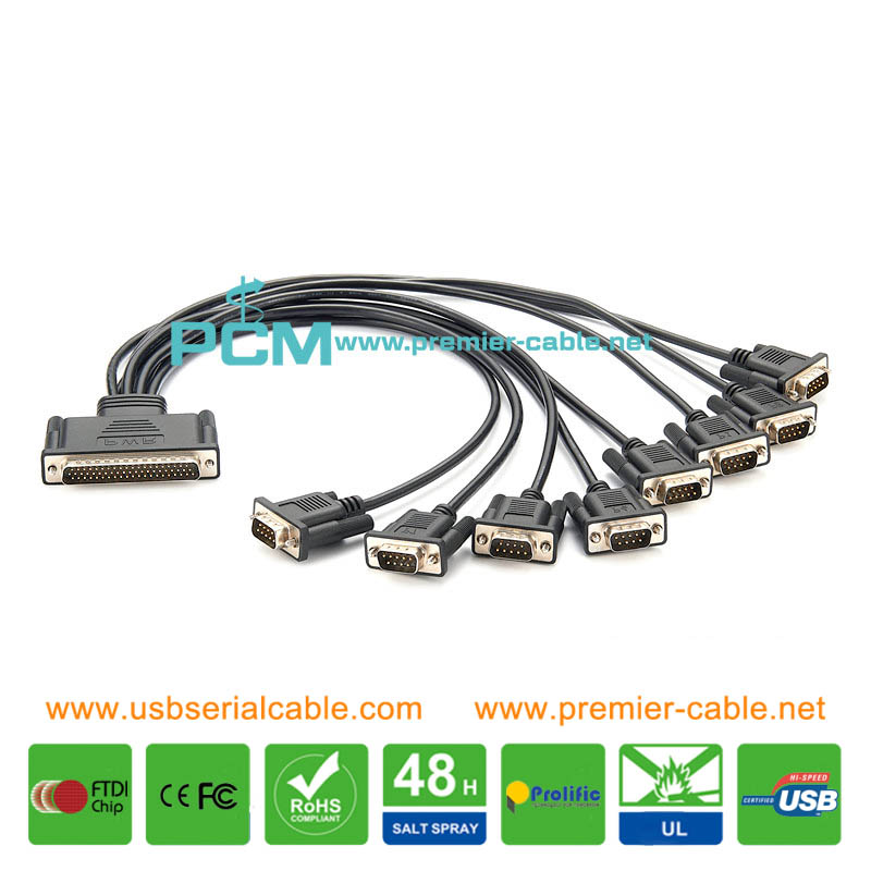 DB62 to DB9 8 Ports MOXA Serial Monitor Modem Cable