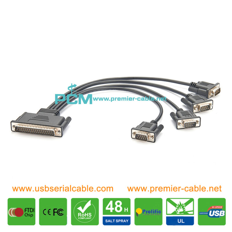 DB37 to DB9 4 Ports Serial UART PCI Card Cable DB37 to DB9 4 Ports Serial UART PCI Card Cable