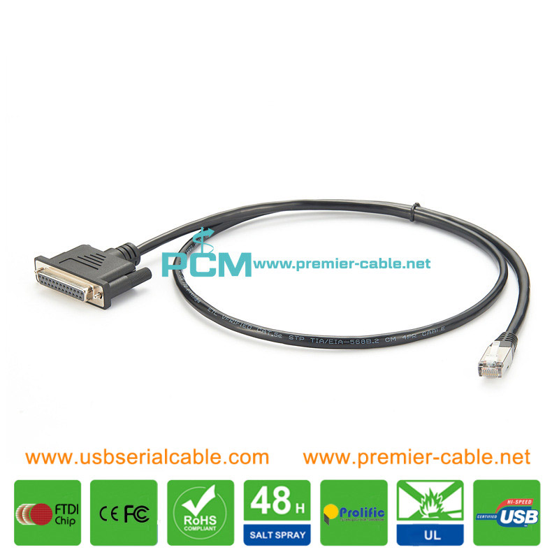 DB25 Female to RJ45 MOXA CBL-RJ45F25 Serial Cable DB25 Female to RJ45 MOXA CBL-RJ45F25 Serial Cable