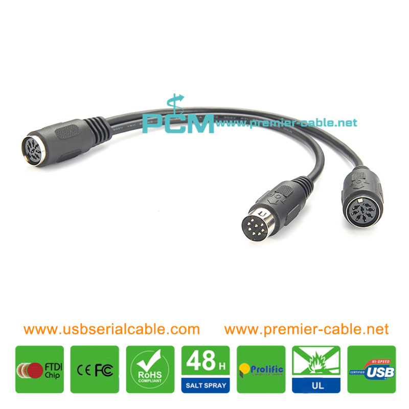 Compatible Audio Powerlink 8 Pin Din Splitter BO MK2 MK3 Cable