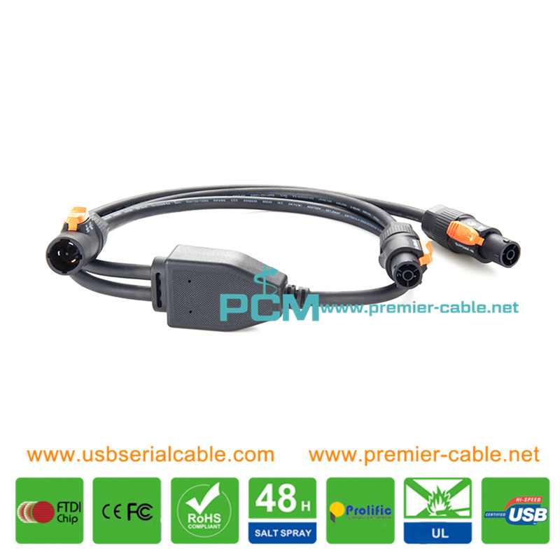 PowerCON Male to Female True1 Y Splitter Cable