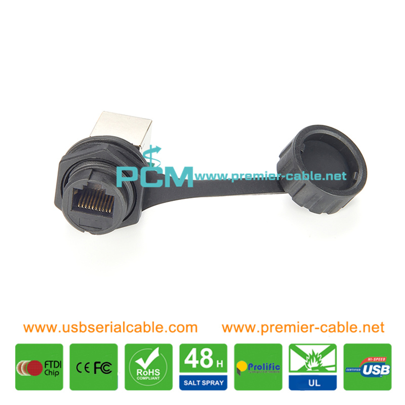 RJ48 RJ50 10P10C STP IP67 Crossover Socket