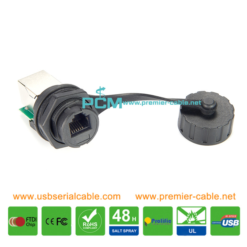 RJ11 6P4C RJ12 6P6C Modular IP67 Adapter with Cap