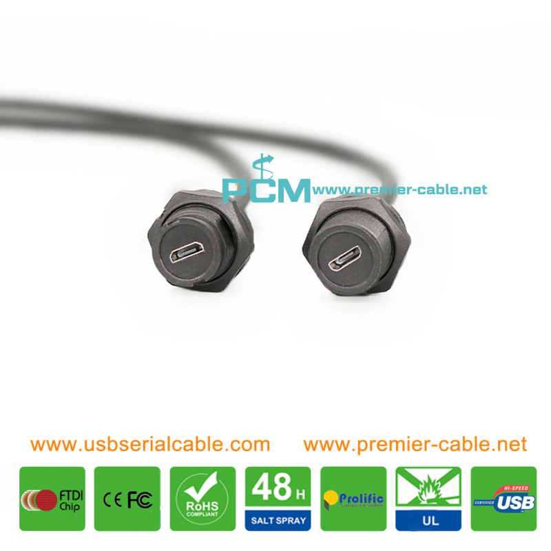 IP67 Micro USB Outside Dashboard Interface Cable