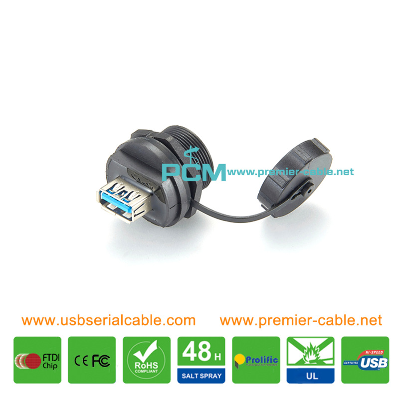 Industrial USB3.0 Double Head Waterproof IP67 Coupler